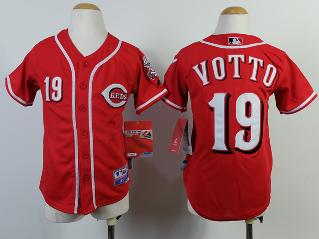 MLB Cincinnati Reds Youth #19 Votto red jerseys->cincinnati reds->MLB Jersey